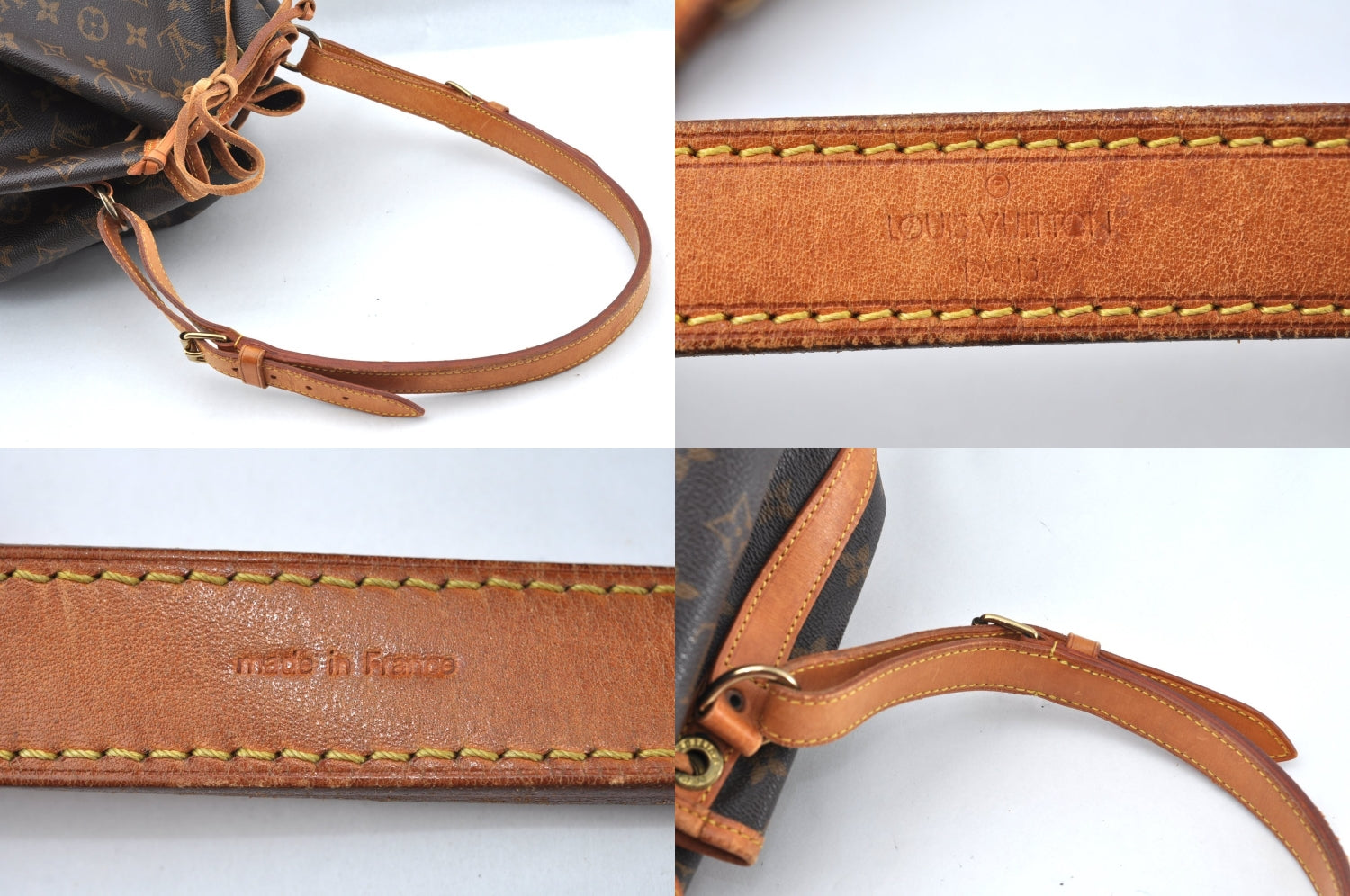 Authentic Louis Vuitton Monogram Noe Shoulder Drawstring Bag M42224 LV 8483M