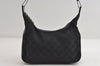 Authentic GUCCI Vintage Shoulder Bag Purse GG Canvas Leather 0013812 Black 8484I