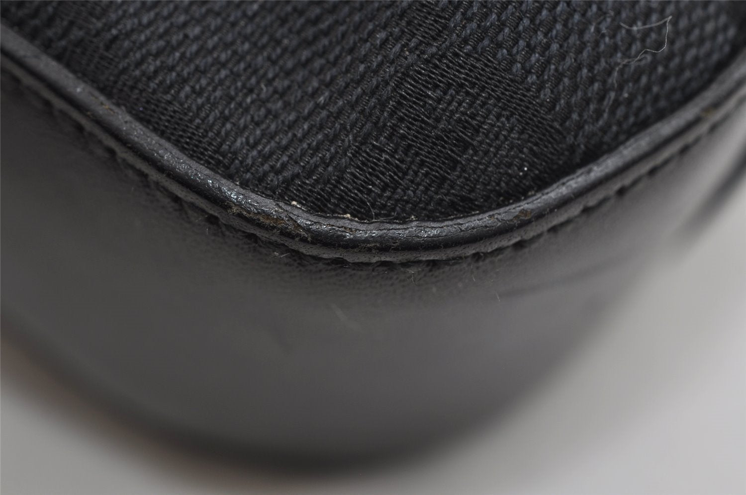 Authentic GUCCI Vintage Shoulder Bag Purse GG Canvas Leather 0013812 Black 8484I