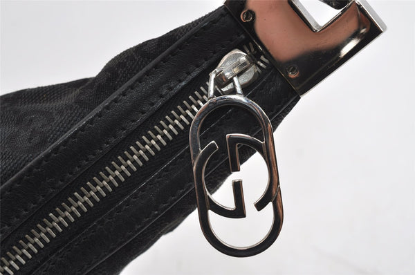 Authentic GUCCI Vintage Shoulder Bag Purse GG Canvas Leather 0013812 Black 8484I