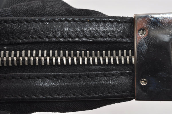 Authentic GUCCI Vintage Shoulder Bag Purse GG Canvas Leather 0013812 Black 8484I