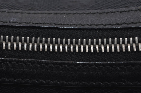 Authentic GUCCI Vintage Shoulder Bag Purse GG Canvas Leather 0013812 Black 8484I