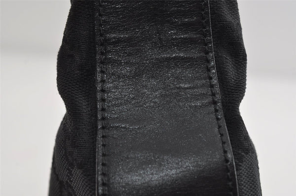 Authentic GUCCI Vintage Shoulder Bag Purse GG Canvas Leather 0013812 Black 8484I