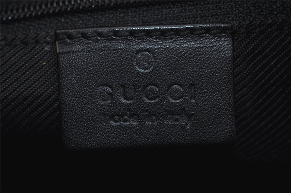 Authentic GUCCI Vintage Shoulder Bag Purse GG Canvas Leather 0013812 Black 8484I