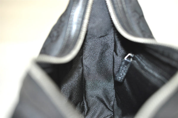 Authentic GUCCI Vintage Shoulder Bag Purse GG Canvas Leather 0013812 Black 8484I