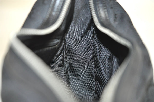 Authentic GUCCI Vintage Shoulder Bag Purse GG Canvas Leather 0013812 Black 8484I