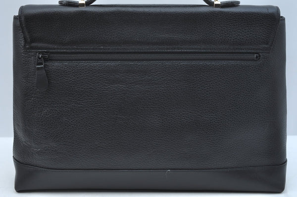 Authentic Burberrys Vintage Leather 2Way Briefcase Business Bag Black 8484J