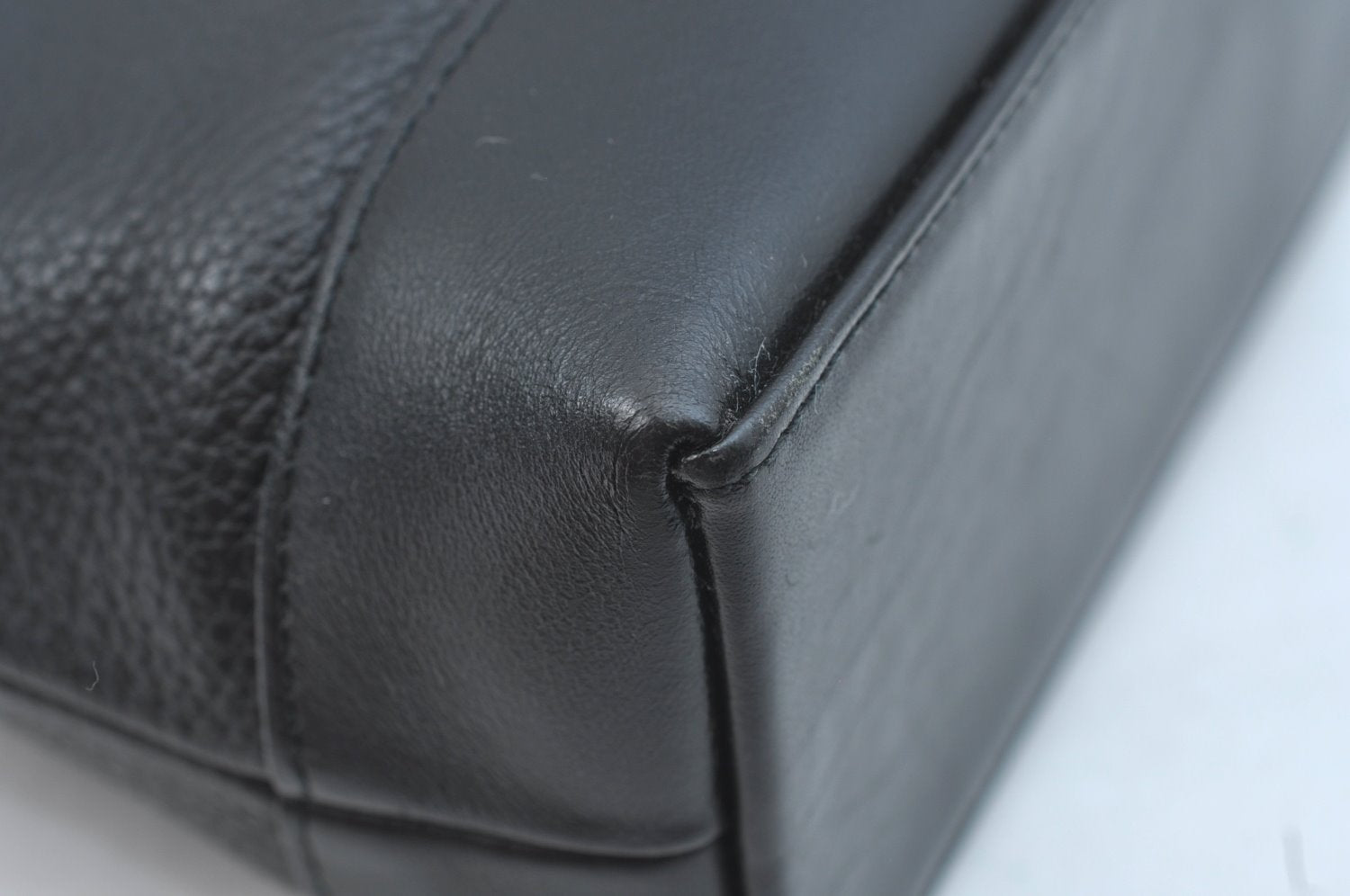 Authentic Burberrys Vintage Leather 2Way Briefcase Business Bag Black 8484J