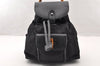 Authentic GUCCI Vintage Bamboo Backpack Nylon Leather Black 8485I