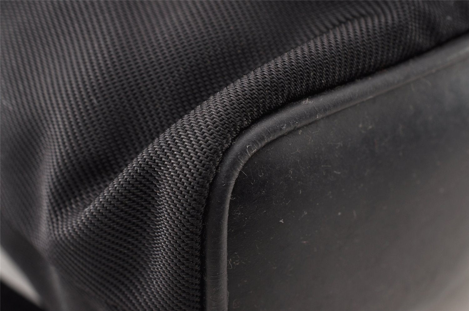 Authentic GUCCI Vintage Bamboo Backpack Nylon Leather Black 8485I