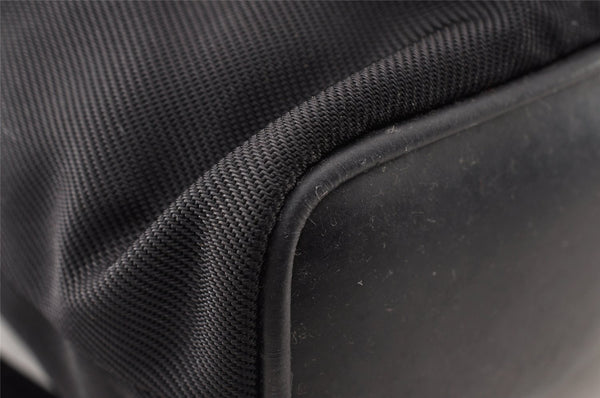 Authentic GUCCI Vintage Bamboo Backpack Nylon Leather Black 8485I