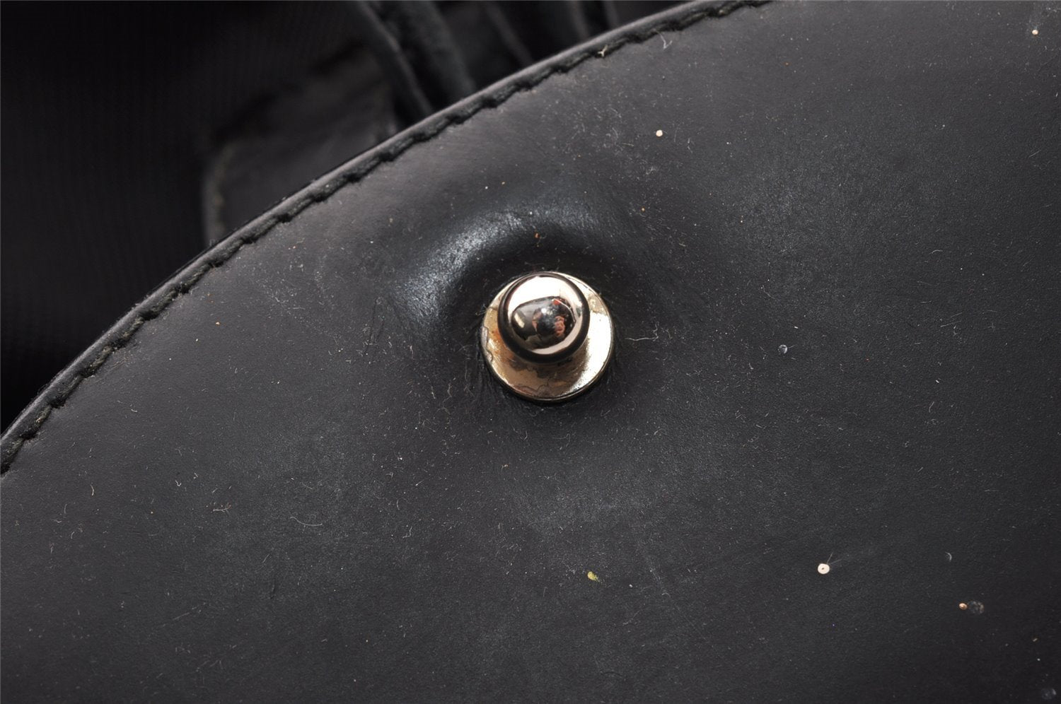 Authentic GUCCI Vintage Bamboo Backpack Nylon Leather Black 8485I