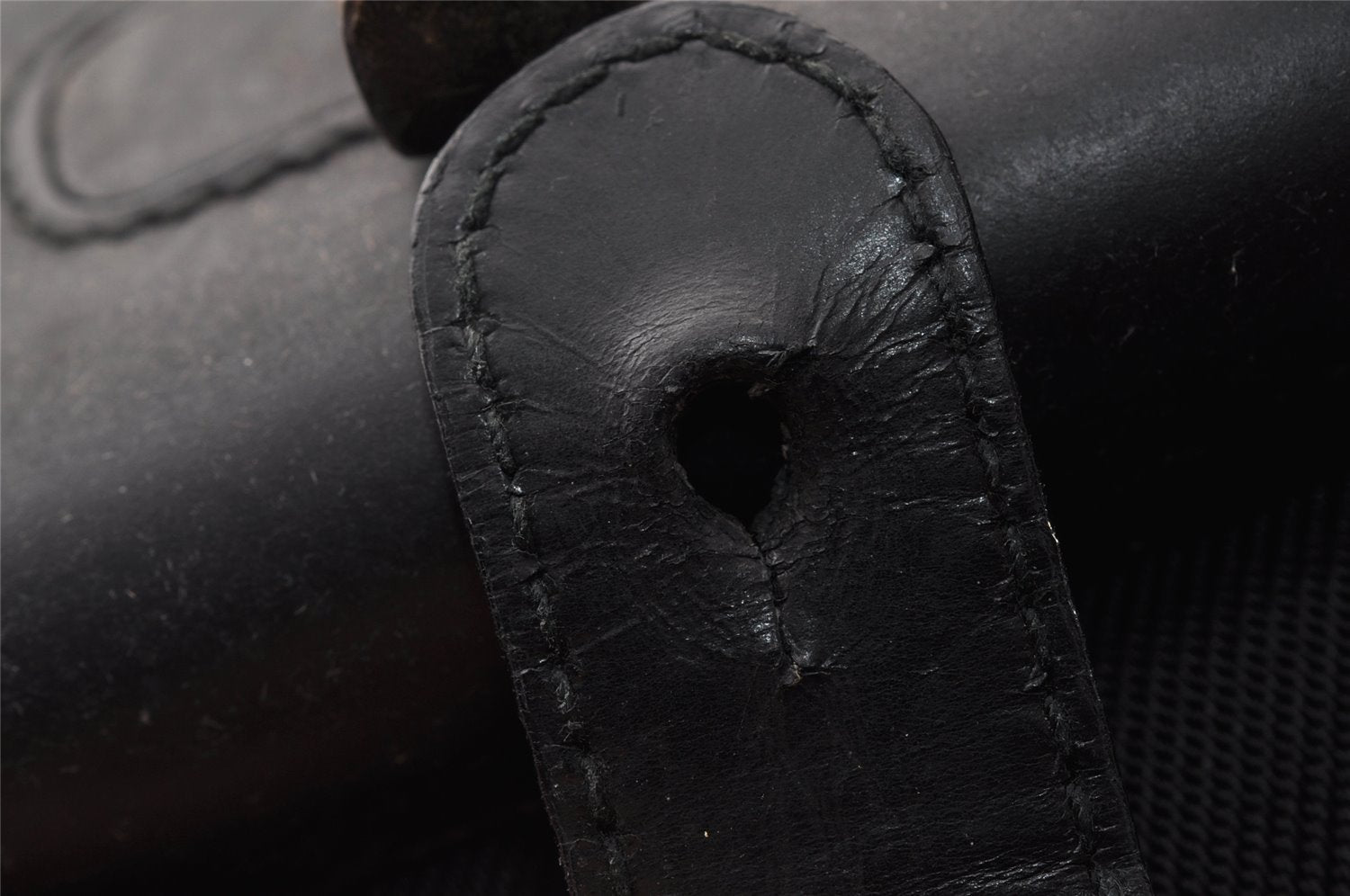 Authentic GUCCI Vintage Bamboo Backpack Nylon Leather Black 8485I