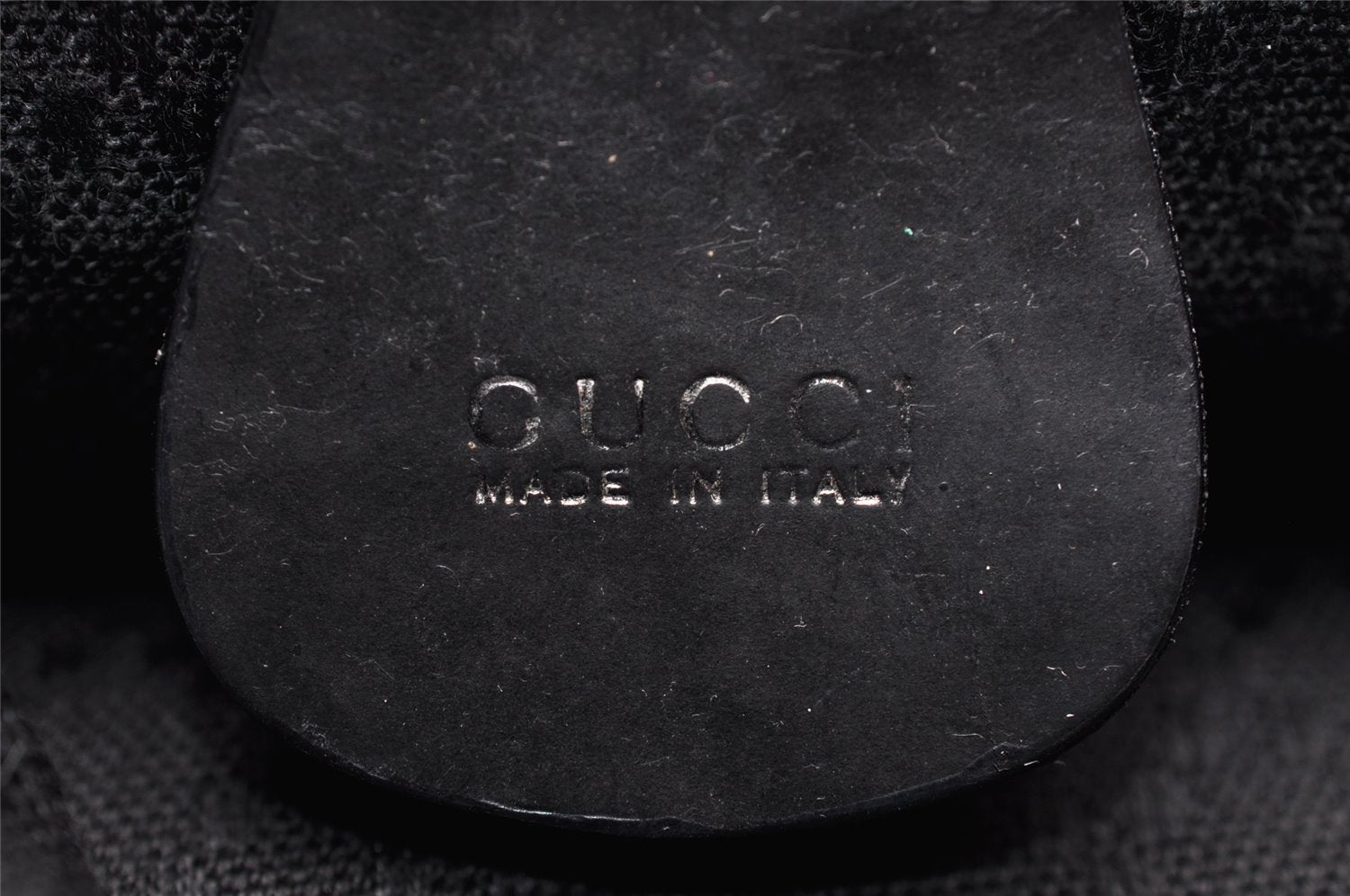 Authentic GUCCI Vintage Bamboo Backpack Nylon Leather Black 8485I