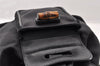 Authentic GUCCI Vintage Bamboo Backpack Nylon Leather Black 8485I
