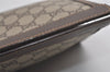 Authentic GUCCI Web Sherry Line Clutch Hand Bag Purse GG PVC Leather Brown 8486I