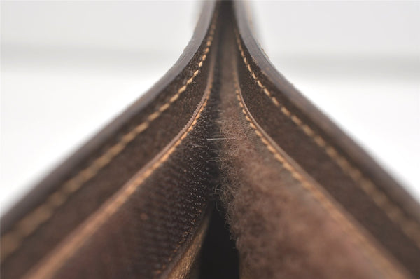 Authentic GUCCI Web Sherry Line Clutch Hand Bag Purse GG PVC Leather Brown 8486I