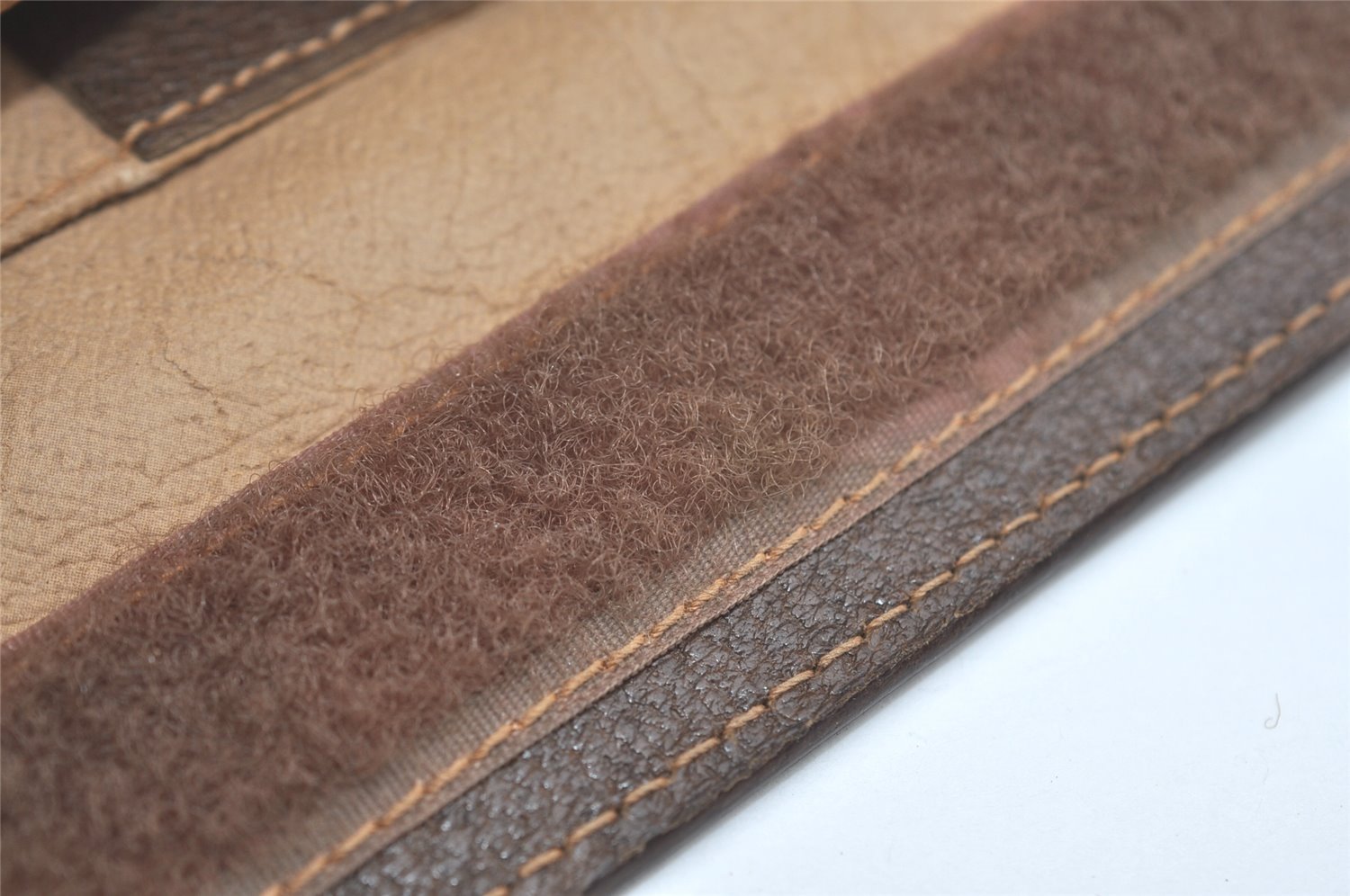 Authentic GUCCI Web Sherry Line Clutch Hand Bag Purse GG PVC Leather Brown 8486I