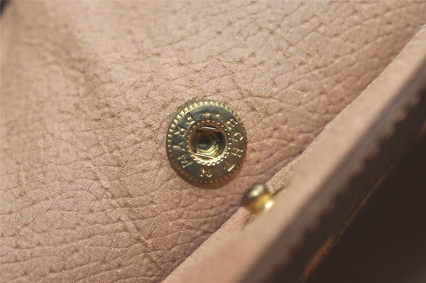 Authentic GUCCI Web Sherry Line Clutch Hand Bag Purse GG PVC Leather Brown 8486I