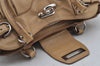 Authentic Salvatore Ferragamo Gancini Leather Shoulder Hand Bag Beige 8486J