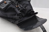 Authentic GUCCI Bamboo Vintage Drawstring Backpack Nylon Leather Black 8487I