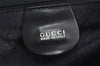 Authentic GUCCI Bamboo Vintage Drawstring Backpack Nylon Leather Black 8487I