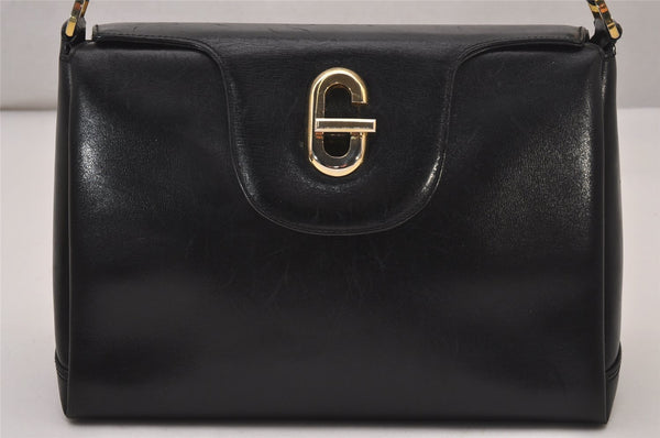 Authentic GUCCI Vintage Shoulder Hand Bag Purse Leather Black 8488I