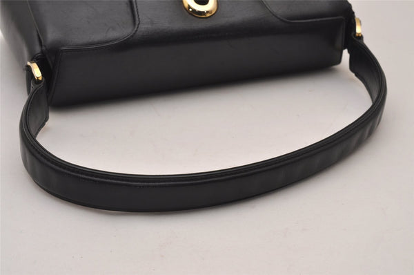 Authentic GUCCI Vintage Shoulder Hand Bag Purse Leather Black 8488I