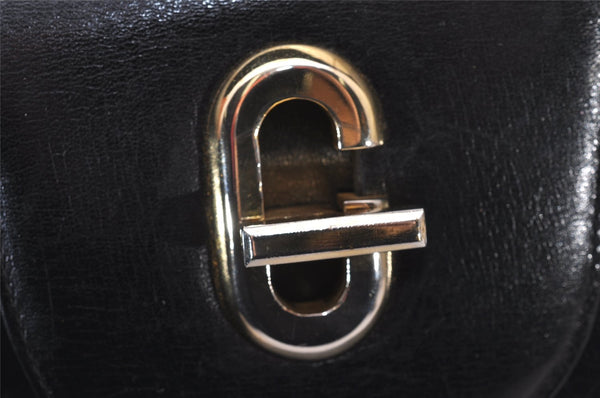 Authentic GUCCI Vintage Shoulder Hand Bag Purse Leather Black 8488I