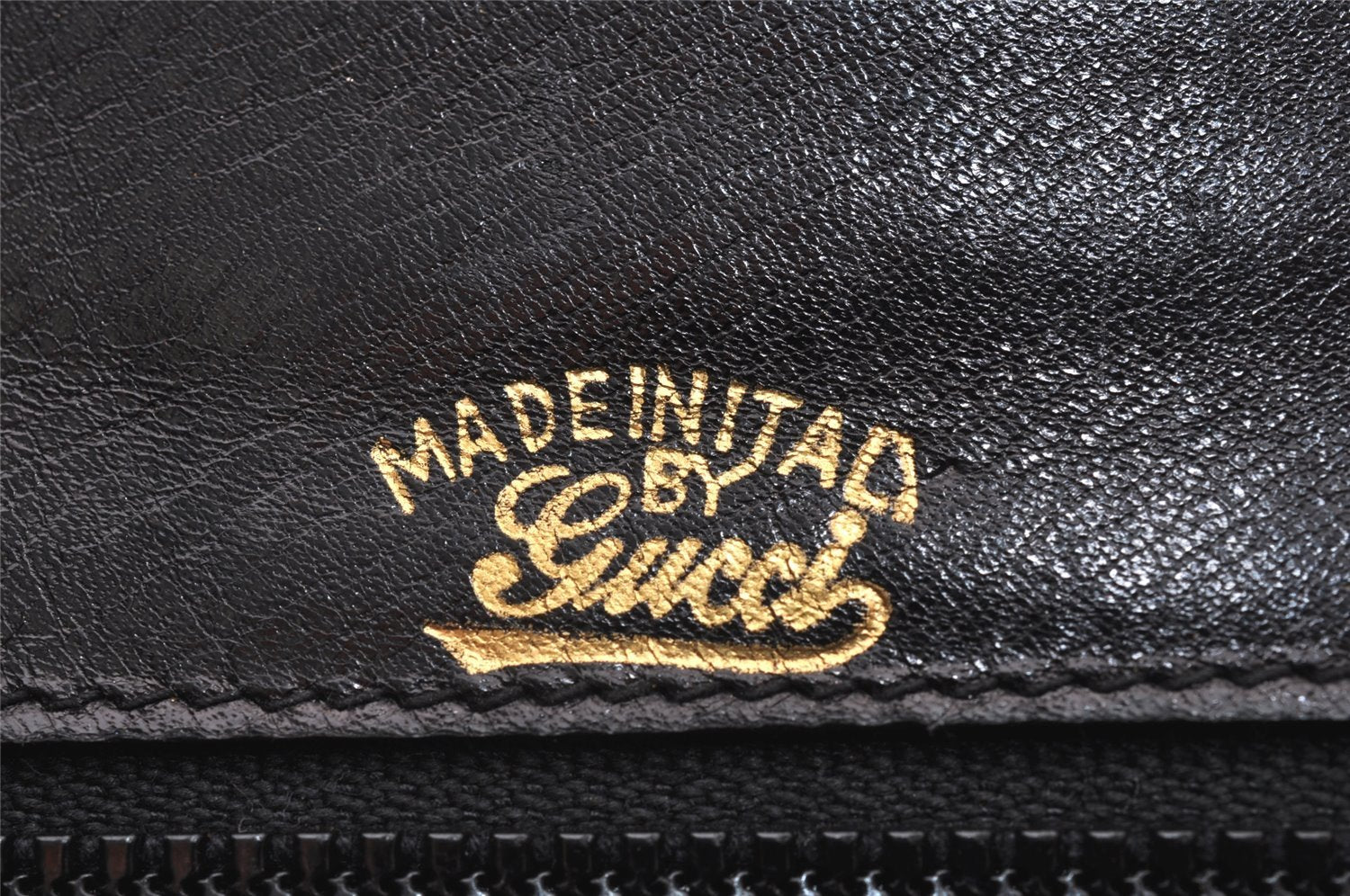 Authentic GUCCI Vintage Shoulder Hand Bag Purse Leather Black 8488I