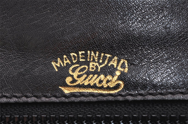 Authentic GUCCI Vintage Shoulder Hand Bag Purse Leather Black 8488I