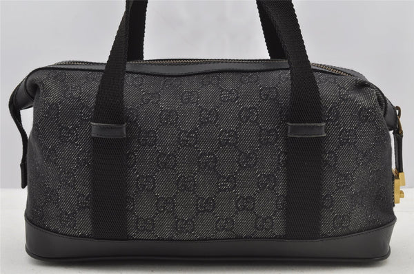 Authentic GUCCI Shoulder Tote Bag Purse GG Canvas Leather 92734 Black 8489I