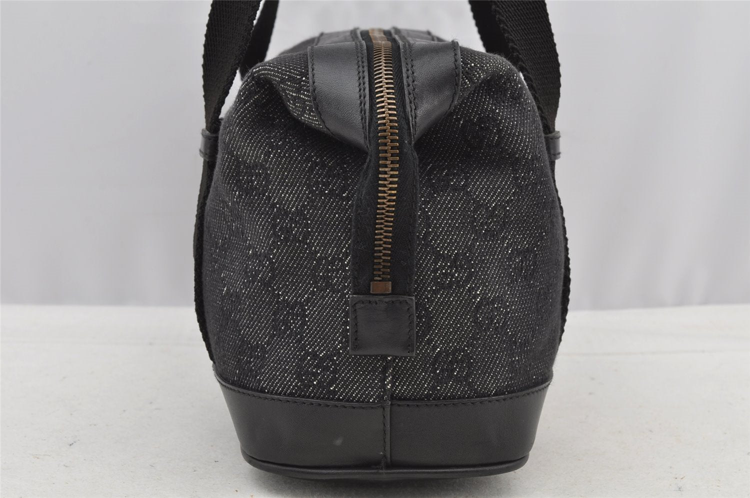 Authentic GUCCI Shoulder Tote Bag Purse GG Canvas Leather 92734 Black 8489I