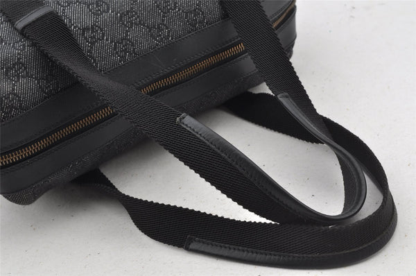 Authentic GUCCI Shoulder Tote Bag Purse GG Canvas Leather 92734 Black 8489I