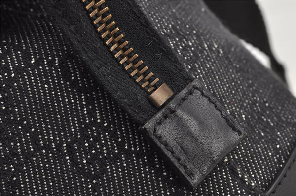 Authentic GUCCI Shoulder Tote Bag Purse GG Canvas Leather 92734 Black 8489I