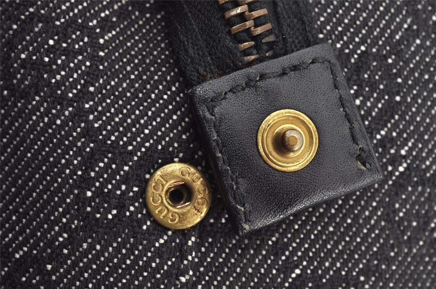 Authentic GUCCI Shoulder Tote Bag Purse GG Canvas Leather 92734 Black 8489I