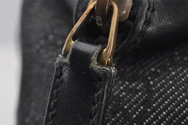 Authentic GUCCI Shoulder Tote Bag Purse GG Canvas Leather 92734 Black 8489I