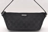 Authentic GUCCI Vintage Hand Bag Pouch Purse GG Canvas Leather 07198 Black 8490I
