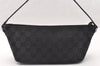 Authentic GUCCI Vintage Hand Bag Pouch Purse GG Canvas Leather 07198 Black 8490I