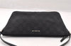 Authentic GUCCI Vintage Hand Bag Pouch Purse GG Canvas Leather 07198 Black 8490I