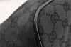 Authentic GUCCI Vintage Hand Bag Pouch Purse GG Canvas Leather 07198 Black 8490I