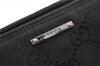 Authentic GUCCI Vintage Hand Bag Pouch Purse GG Canvas Leather 07198 Black 8490I