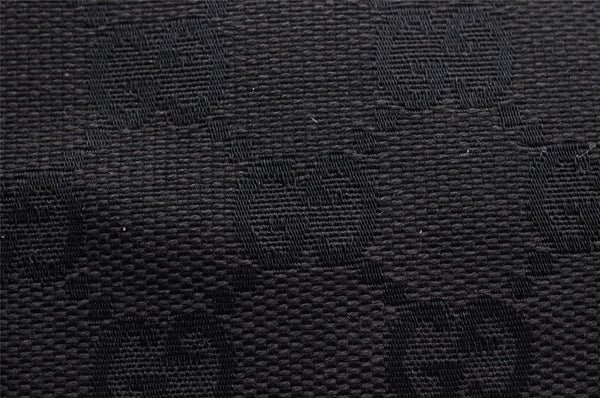 Authentic GUCCI Vintage Hand Bag Pouch Purse GG Canvas Leather 07198 Black 8490I