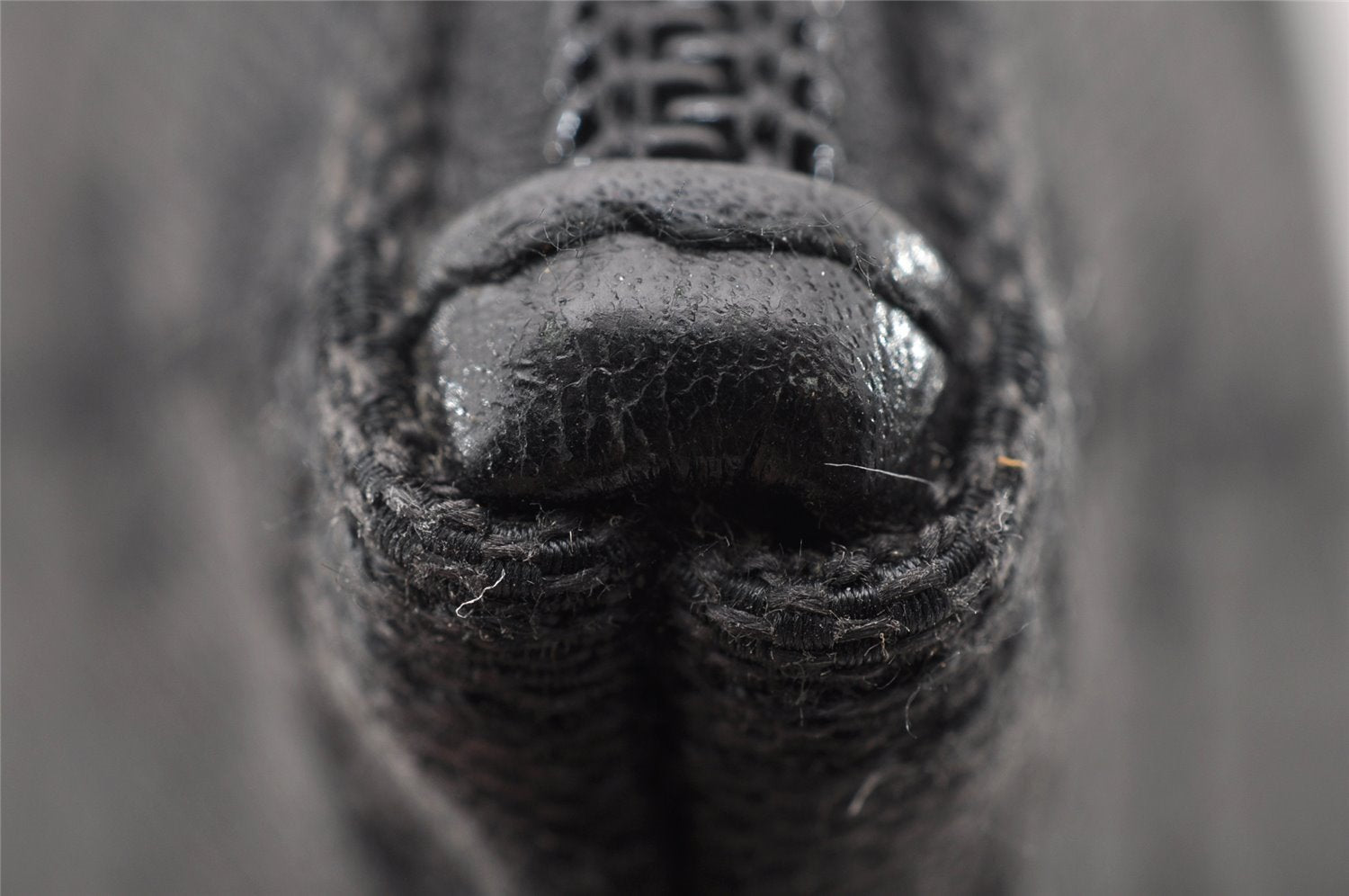 Authentic GUCCI Vintage Hand Bag Pouch Purse GG Canvas Leather 07198 Black 8490I