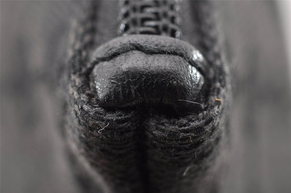 Authentic GUCCI Vintage Hand Bag Pouch Purse GG Canvas Leather 07198 Black 8490I