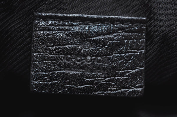 Authentic GUCCI Vintage Hand Bag Pouch Purse GG Canvas Leather 07198 Black 8490I