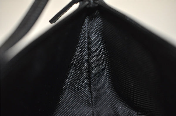 Authentic GUCCI Vintage Hand Bag Pouch Purse GG Canvas Leather 07198 Black 8490I