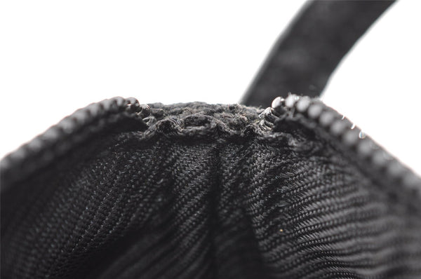 Authentic GUCCI Vintage Hand Bag Pouch Purse GG Canvas Leather 07198 Black 8490I