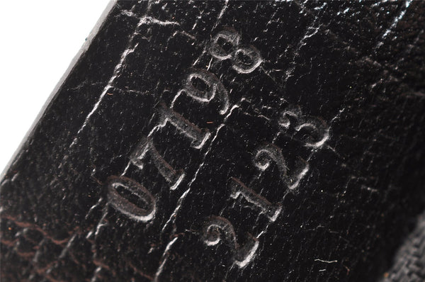 Authentic GUCCI Vintage Hand Bag Pouch Purse GG Canvas Leather 07198 Black 8490I