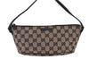 Authentic GUCCI Vintage Hand Bag Pouch Purse GG Canvas Leather 07198 Black 8490J